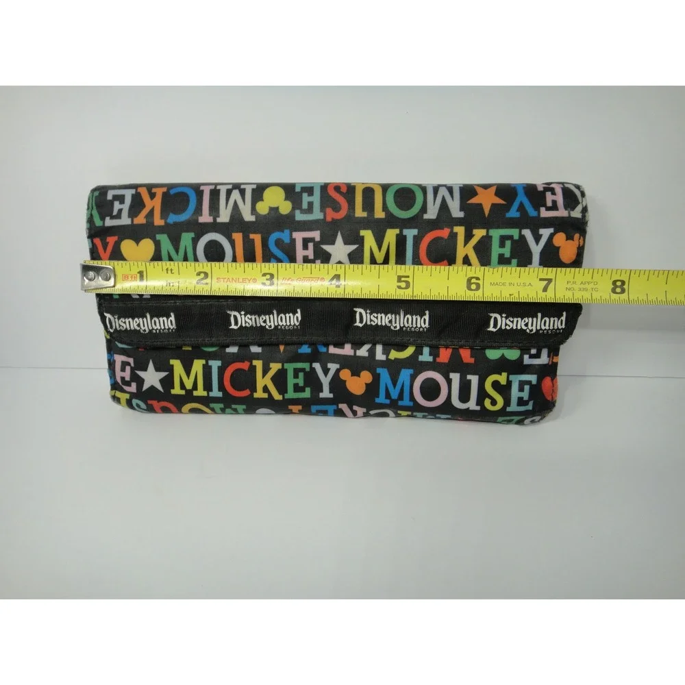 Disneyland Resort Mickey Mouse Trifold Wallet Multicolor Nylon Black Zipper Pull